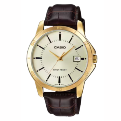 Casio General MTP-V004GL-9A Brown Leather Band Men Watch